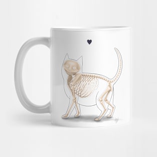 Skeleton Cat - White background Mug